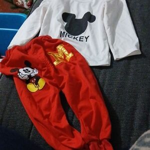 Disney Mickey Mouse Kids Matching Set - Red and White